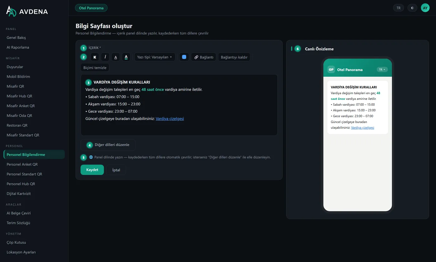 Anonim ekip anketleri ve Personel Hub